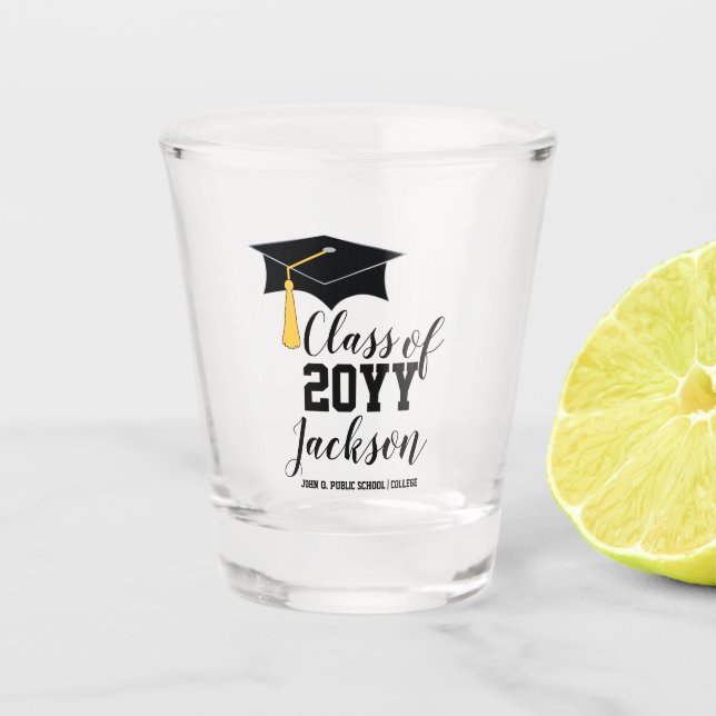 Graduation Cap with Tassel Class of 2026 Shot Glass (Front)
