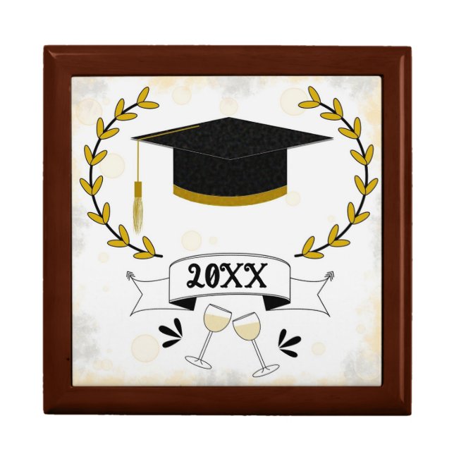 Graduation Cap Wooden Keepsake Box (Front)
