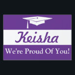 Graduation Cap Yard Sign<br><div class="desc">Graphic design that is perfect for many graduations. Use as a shout out for your neighborhood, at a party or hold up this sign at graduation. Use as a photo prop or have your guests sign this at a graduation party. Purchase several for family and friend to proudly display in...</div>