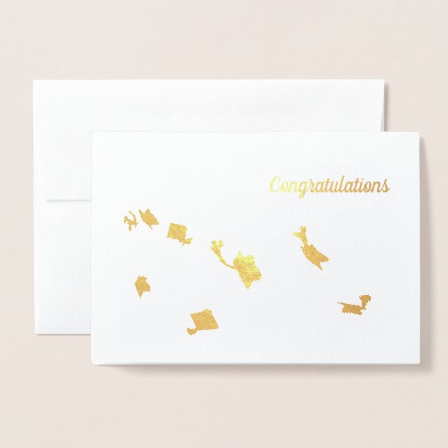 Graduation Caps Silhouette foil card (Front With Envelope)