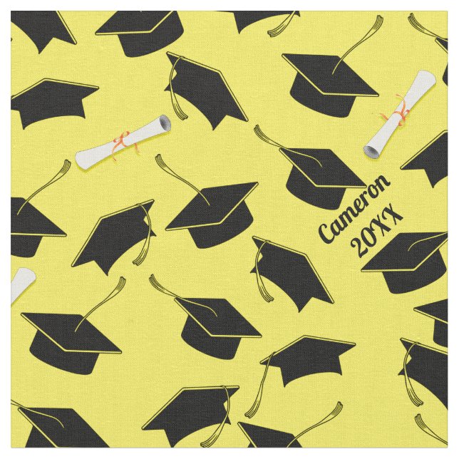 Graduation Caps With Diploma Fabric (Close Up)