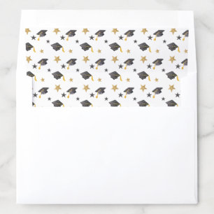 Graduation Caps with Stars Envelope Liner