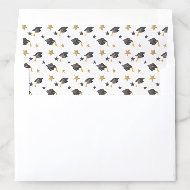 Graduation Caps with Stars Envelope Liner (In Envelope)