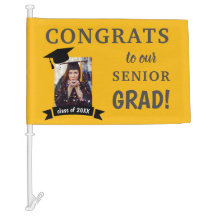 Graduation Car Flag Honk or Wave Custom Yellow