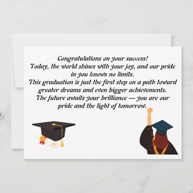  Graduation Card | Inspirational Quote | Class of  (Front)