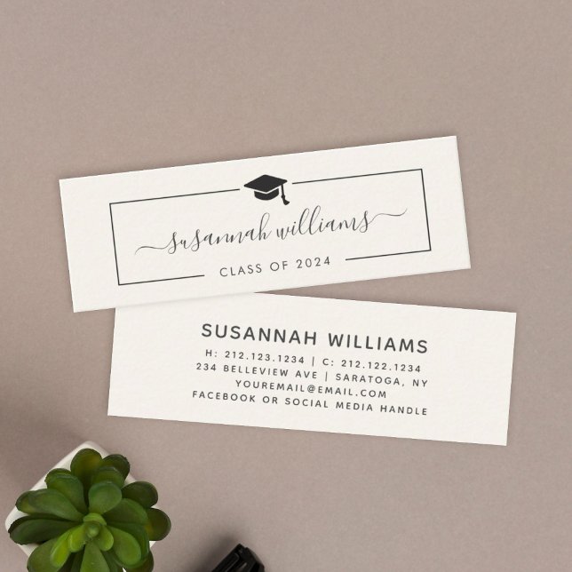 Graduation Card | Modern Script Ivory Insert Card (Creator Uploaded)