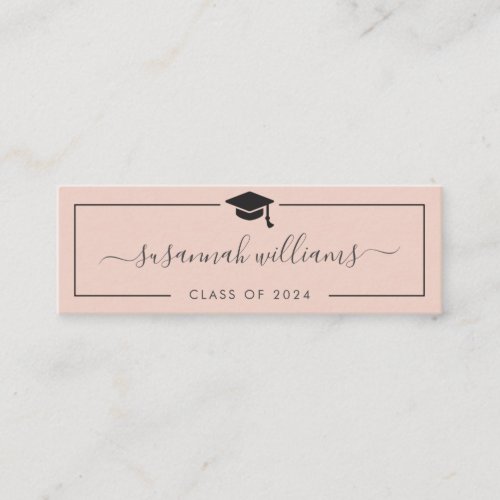 Graduation Card  Modern Script Rose Insert Card
