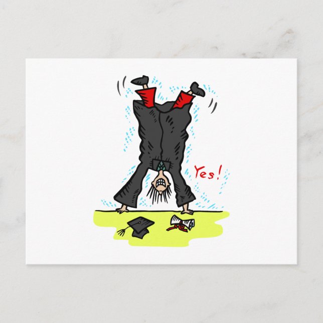 Graduation Cartwheel Announcement Postcard (Front)