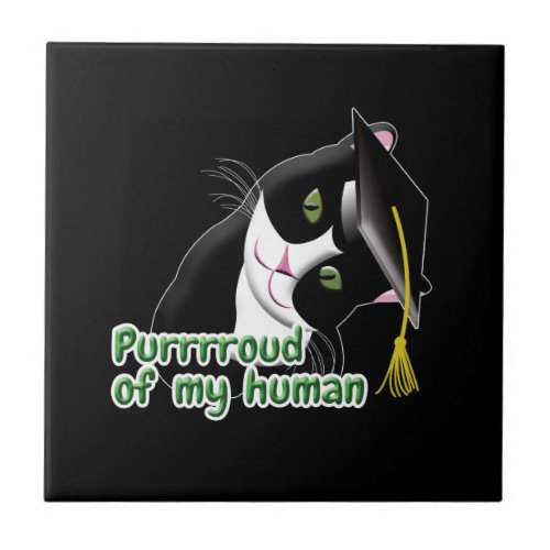 Graduation Cat Ceramic Tile