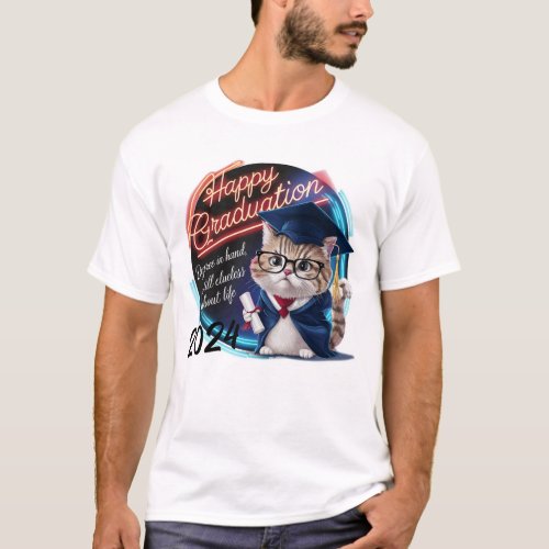 Graduation Cat clueless about life personalized T_Shirt