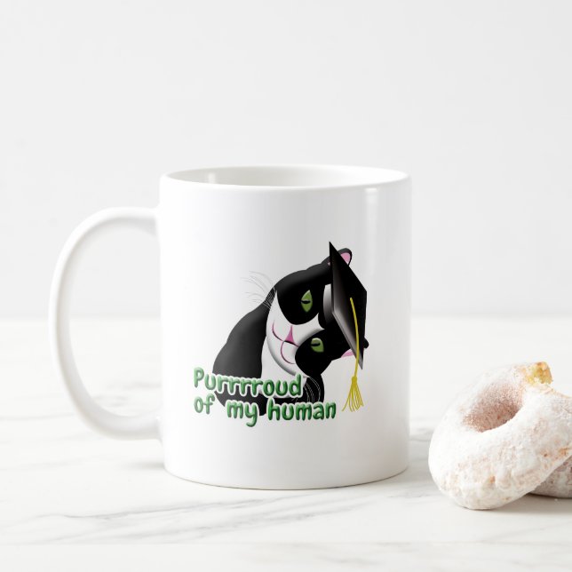 Graduation Cat Coffee Mug (With Donut)
