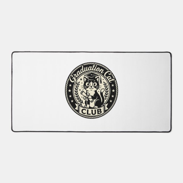 Graduation Cat Funny Cat Graphic - Graduation Cat  Desk Mat (Front)