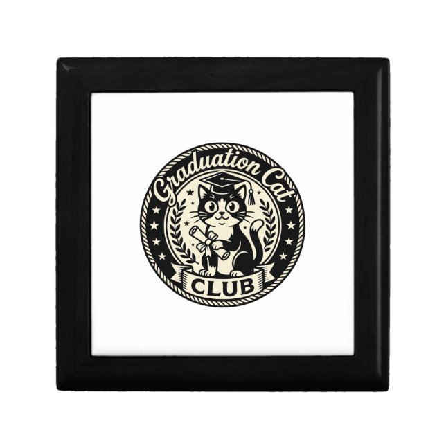 Graduation Cat Funny Cat Graphic - Graduation Cat  Gift Box (Front)