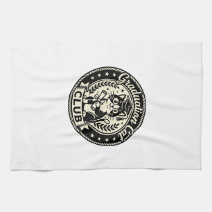 Graduation Cat Funny Cat Graphic - Graduation Cat  Kitchen Towel