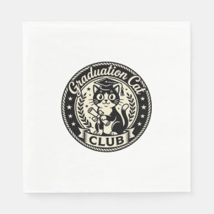 Graduation Cat Funny Cat Graphic - Graduation Cat  Napkins