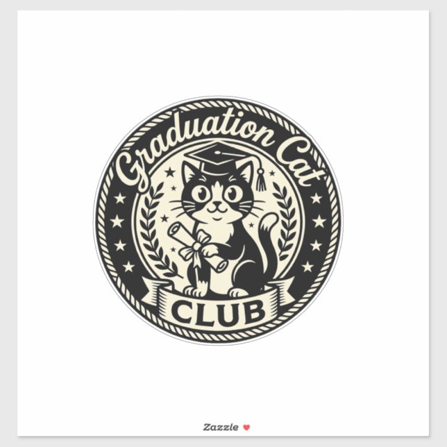 Graduation Cat Funny Cat Graphic - Graduation Cat  Sticker (Sheet)