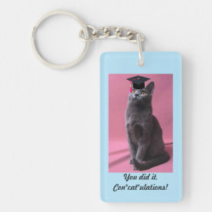 Graduation Cat Keychain