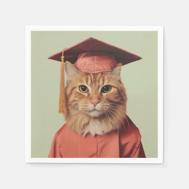 Graduation Cat Napkins (Front)
