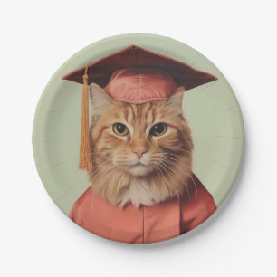 Graduation Cat Paper Plates
