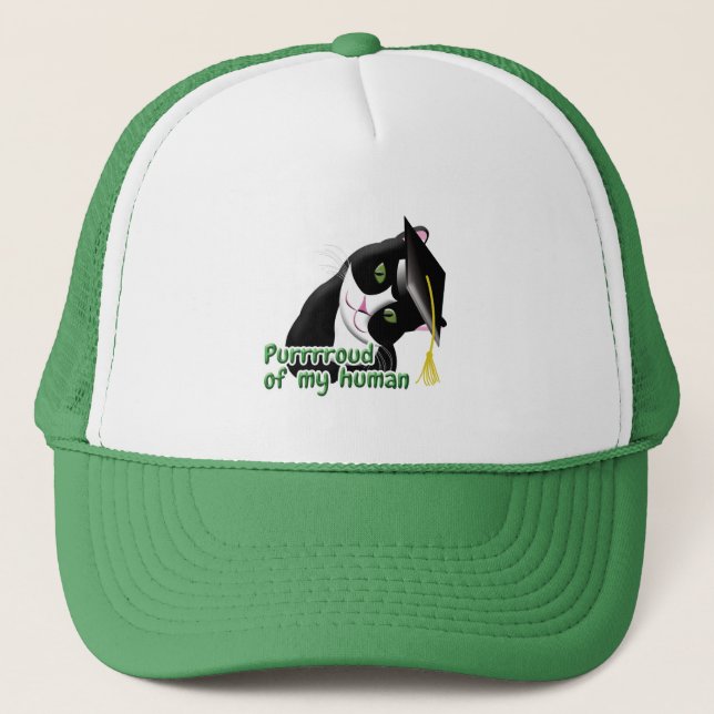 Graduation Cat Trucker Hat (Front)
