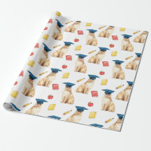 Graduation Cat Wrapping Paper, Small Pattern