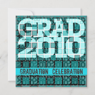 Graduation Celebration 2010 Mosaic Blue Invitation