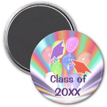 Graduation Celebration Caps And Balloons Magnet by Peerdrops at Zazzle