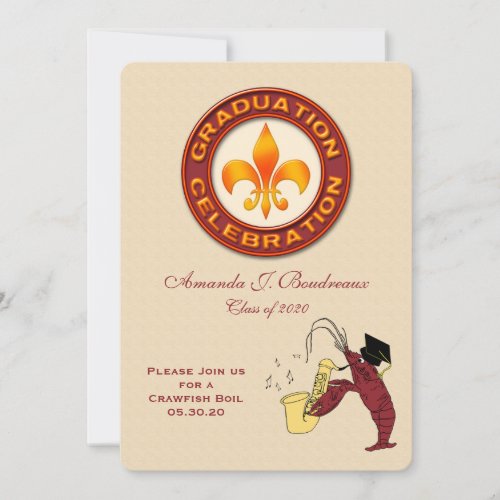 Graduation Celebration Crawfish Boil Party Personalized Invitations