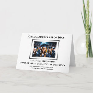 Graduation celebration custom photo plain simple card
