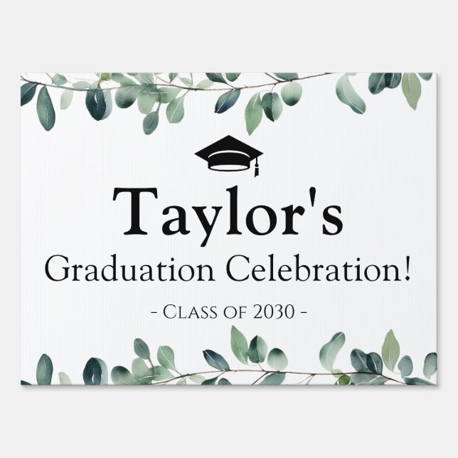 Graduation Celebration Eucalyptus Yard Sign (Front)