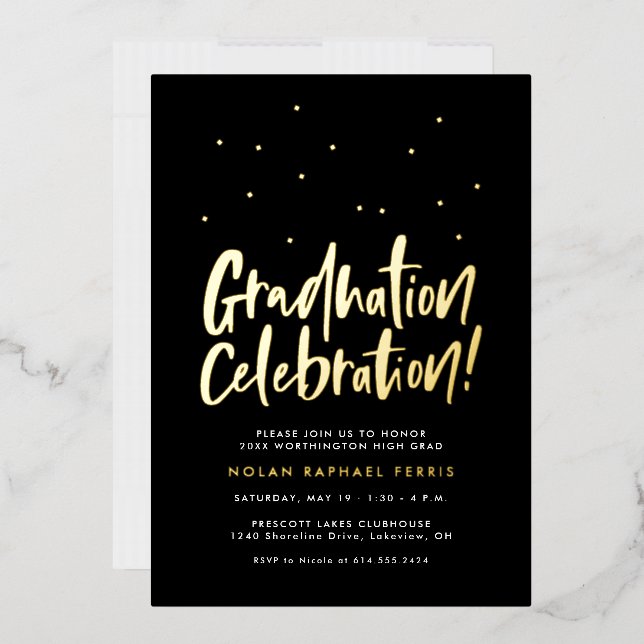 Graduation celebration fun confetti  foil invitation (Envelope)