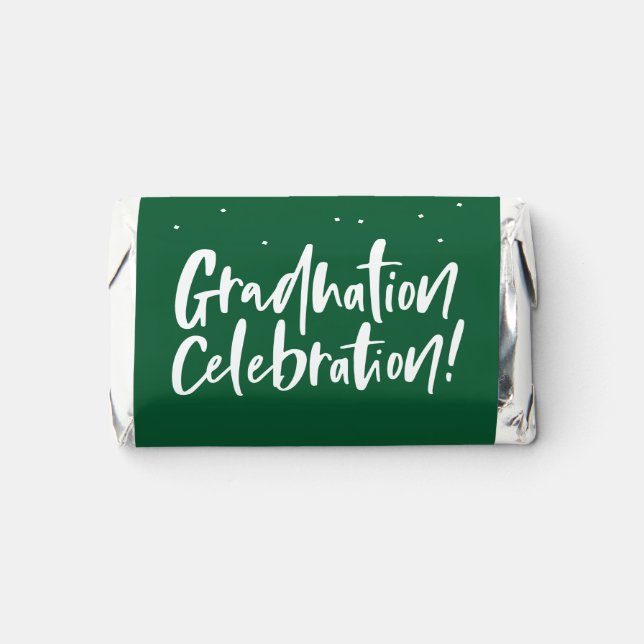 Graduation celebration fun green personalized hershey's miniatures (Front)