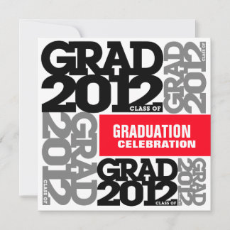 Graduation Celebration Invitation 2012 Gray Red