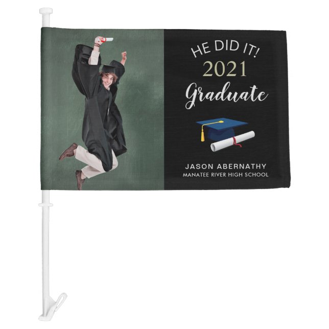 Graduation Celebration with Photo and Class Year Car Flag (Front)