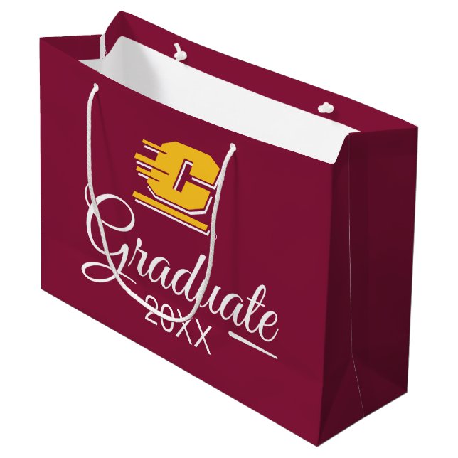 Graduation Central Michigan Large Gift Bag (Front Angled)