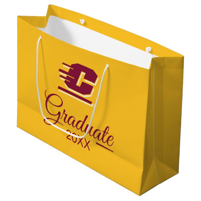 Graduation Central Michigan Large Gift Bag (Front Angled)