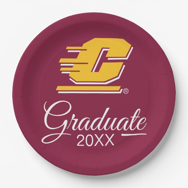 Graduation Central Michigan Paper Plates (Front)