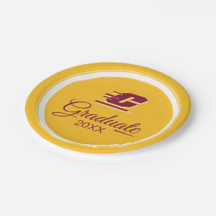 Graduation Central Michigan Paper Plates