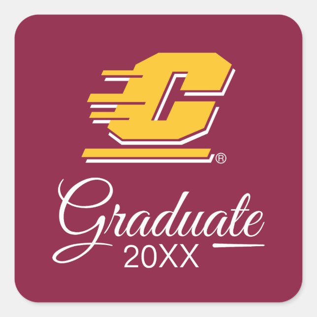 Graduation Central Michigan Square Sticker (Front)