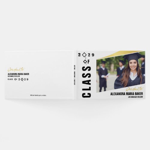 Graduation Ceremony Bash Party Sign in Black White Guest Book
