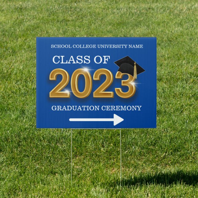 Graduation Ceremony Class of 2023 Direction Arrow Sign (Insitu)