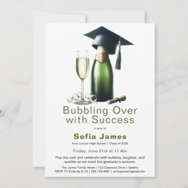 Graduation Champagne Celebration Invitation (Front)