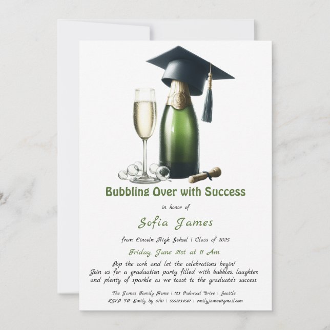 Graduation Champagne Celebration Invitation (Front)