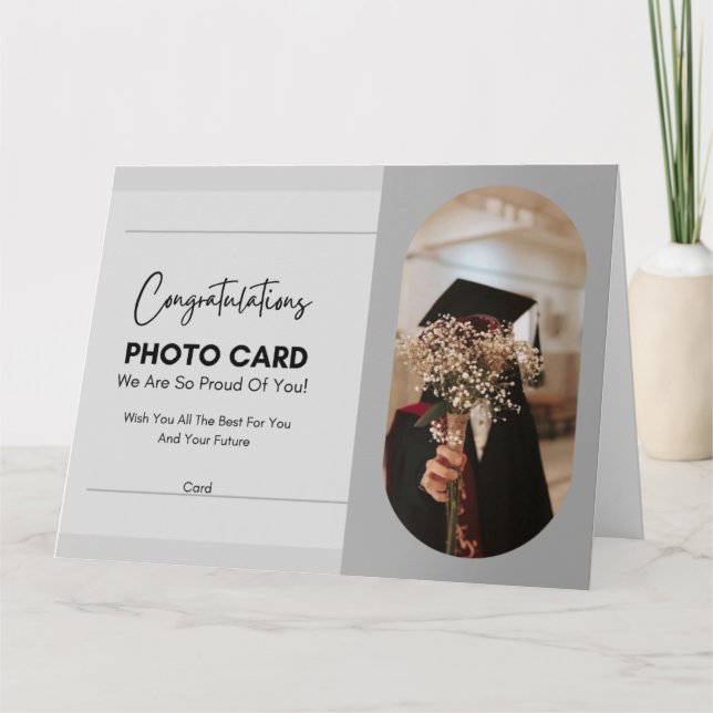 Graduation Change Plans Photo Bold Typography  Card (Front)