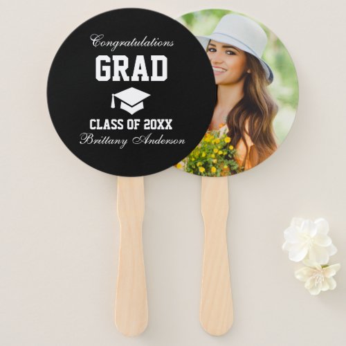 Graduation  Change to your School Color  Photo Hand Fan