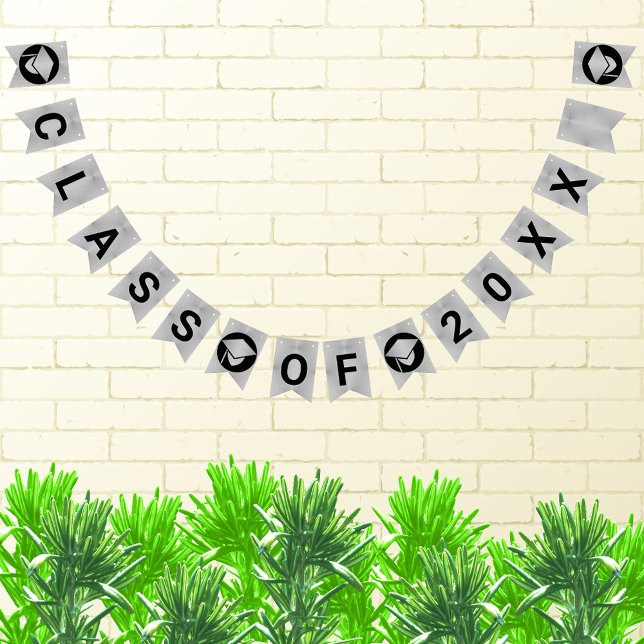 Graduation Chic Silver Create Your Class Of Bunting Flags (Creator Uploaded)