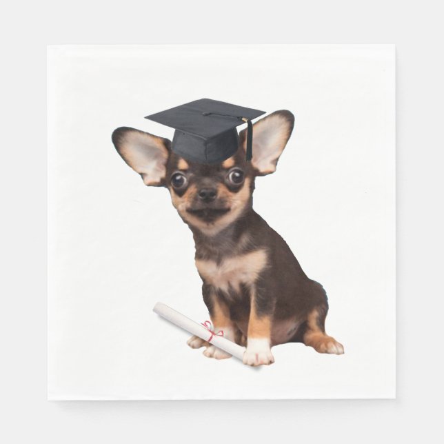 Graduation Chihuahua Napkins (Front)
