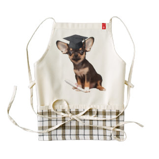Graduation Chihuahua Zazzle HEART Apron