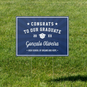 Graduation Class 2021 Double Sided Blue Yard Sign