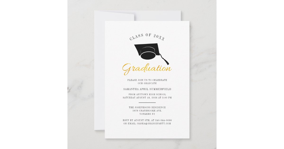 Graduation Class 2022 Modern Minimalist Grad Party Invitation | Zazzle